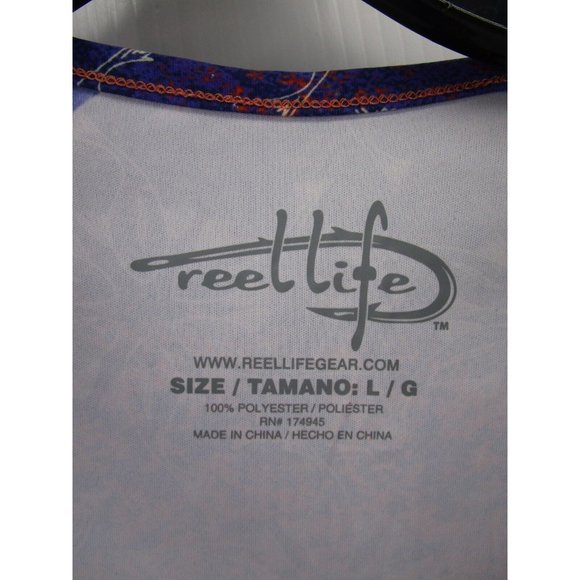 Reel Life Top Large Pullover Shirt Fishing Hiking Breathable Logo - Picture 8 of 9